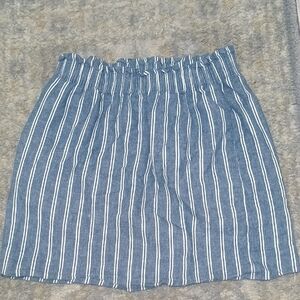 J Crew Nautical Stripe Paperbag Waist Linen Skirt
